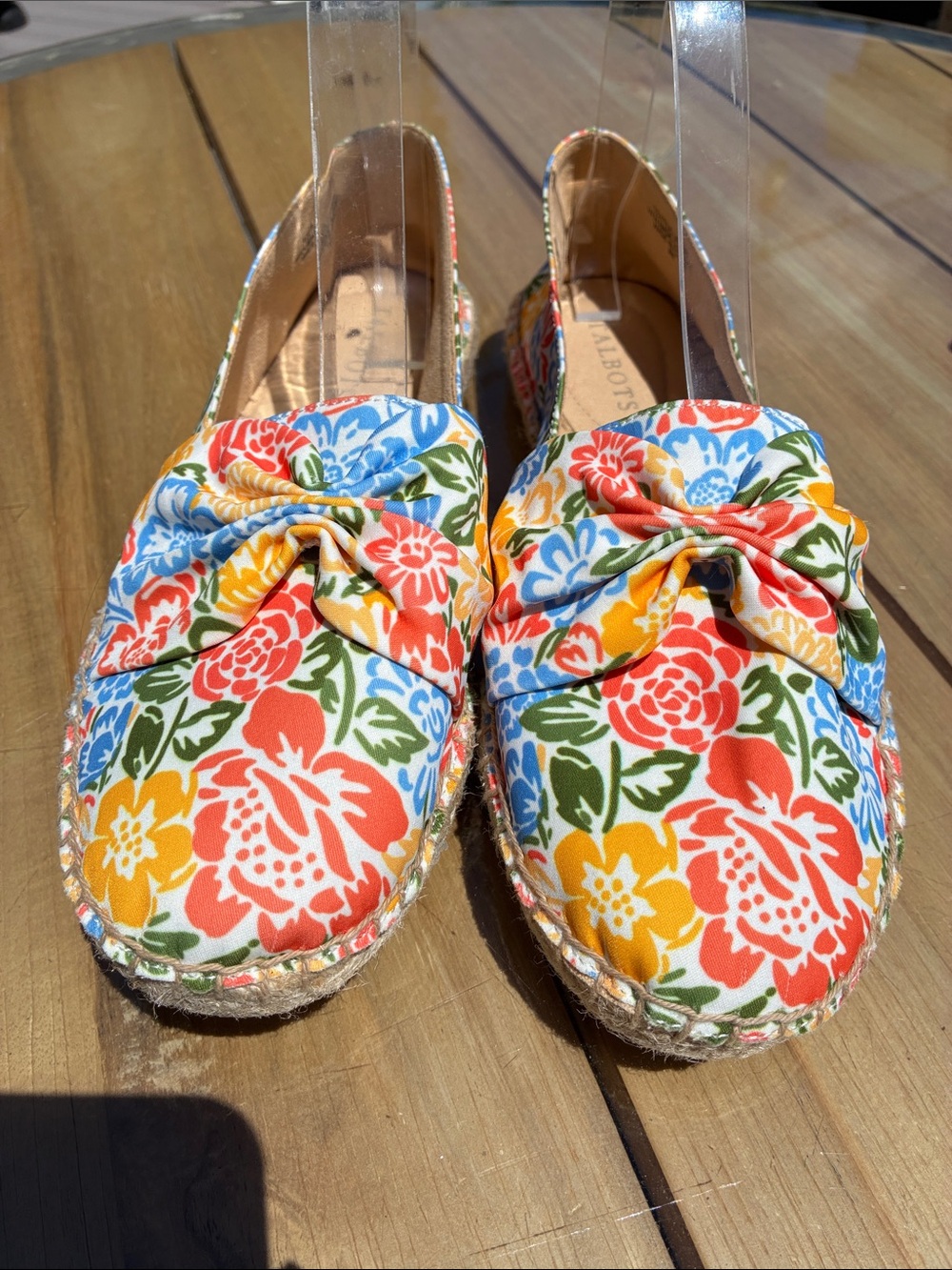 Talbots Floral Canvas Espadrille Flats in Red, Blue, Yellow, Green, Cream